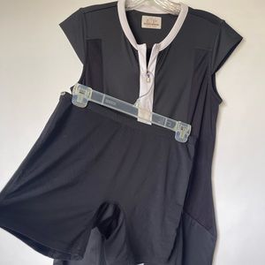 Black with white stripes golf dress